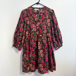 Entro Floral V-Neck Mini Dress | NWOT